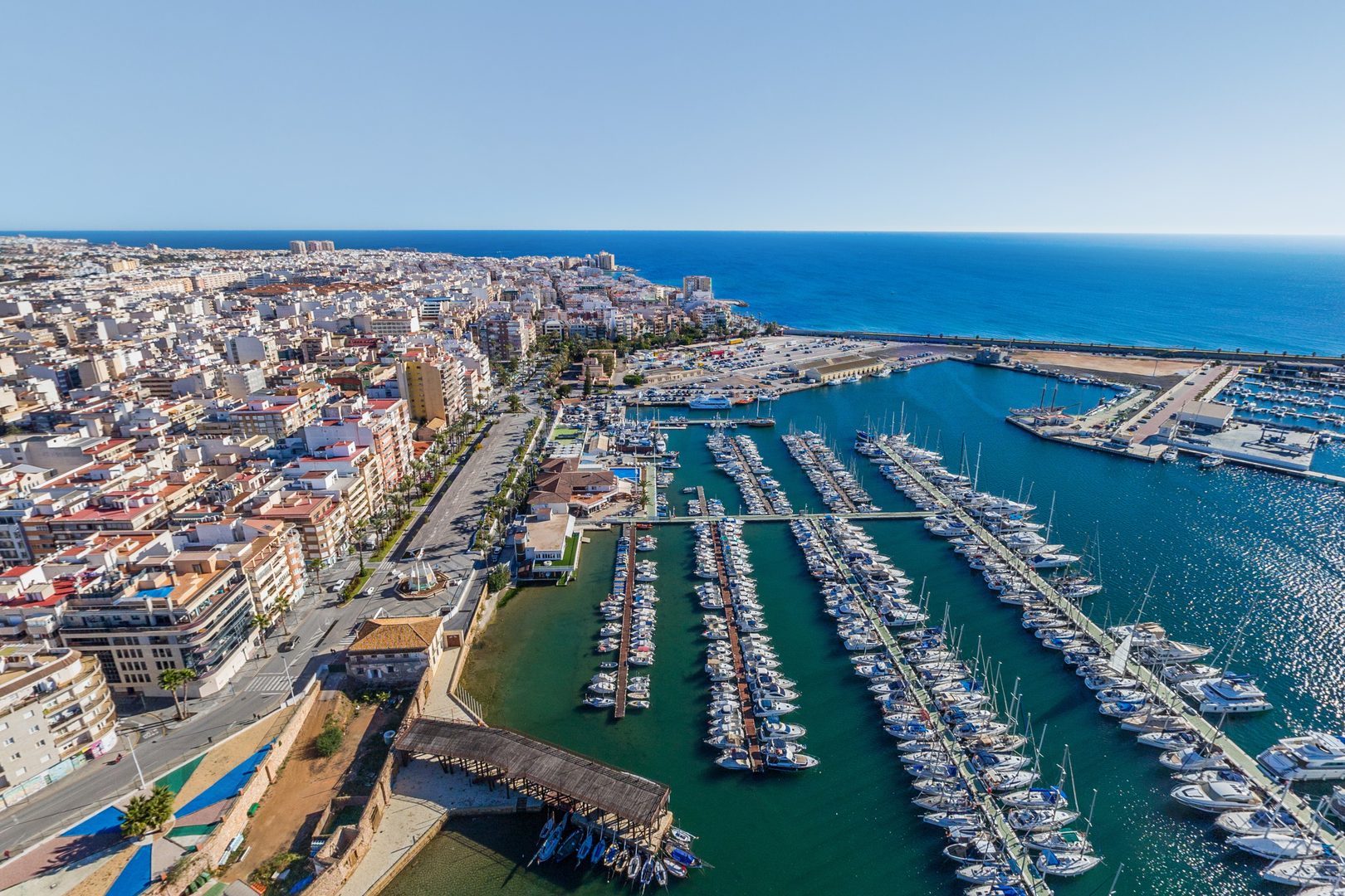 Club Nautico yacht club Torrevieja aerial drone photo